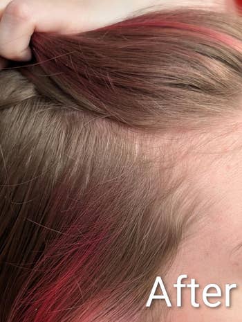 Hair with disposable colorful highlights, captioned