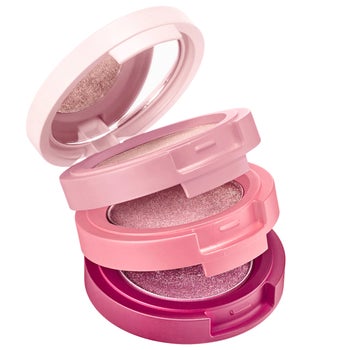 the open pink shimmer eyeshadow trio stack