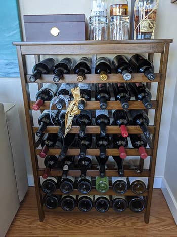 Reviewer image of brown standing wine rack