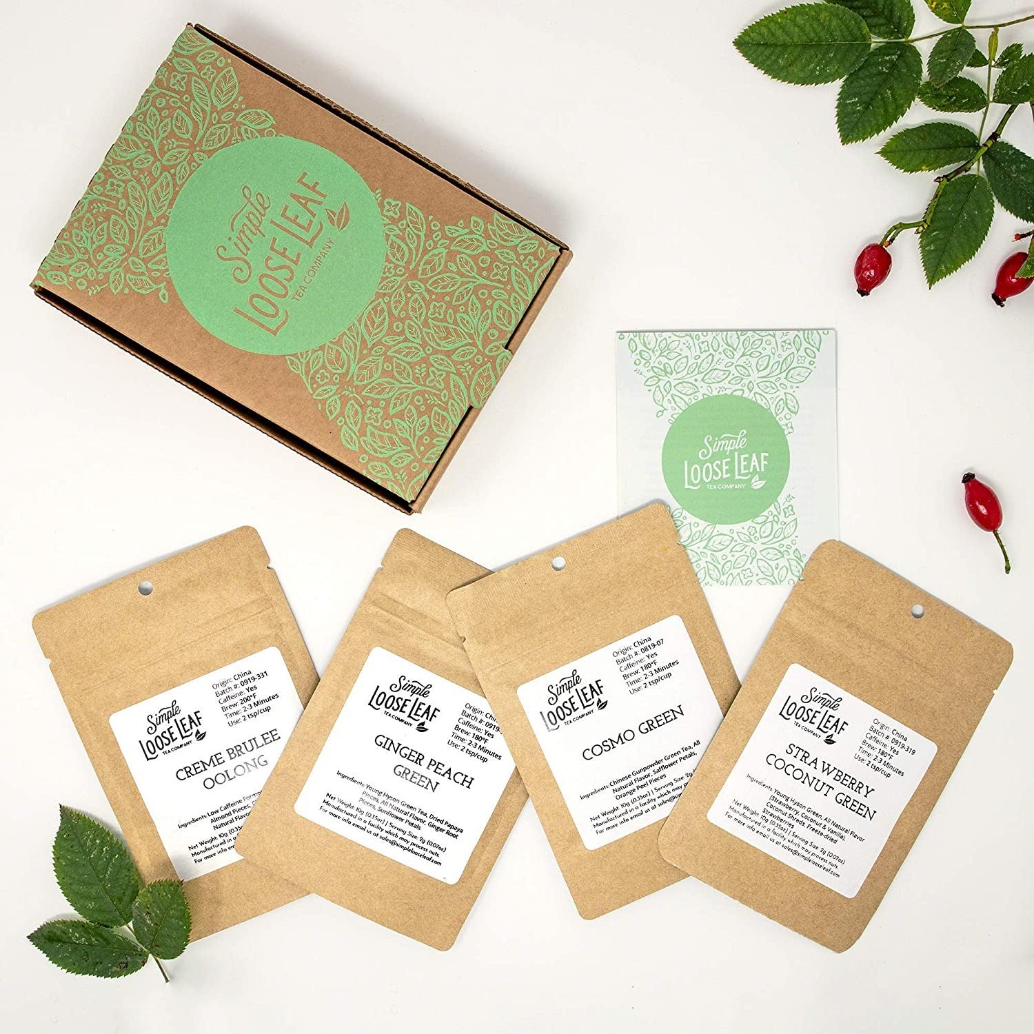 box of four green teas