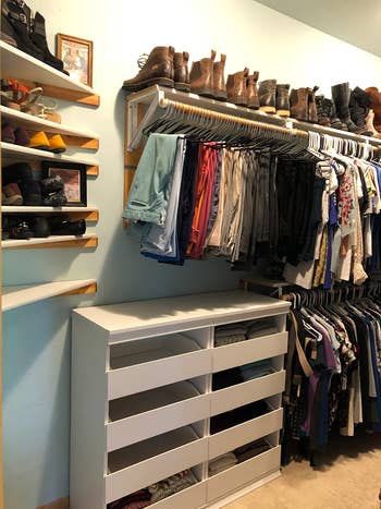 reviewer photo of mini dresser in walk-in closet