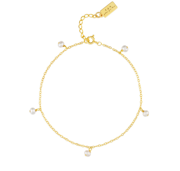 Image of the gold pearl anklet