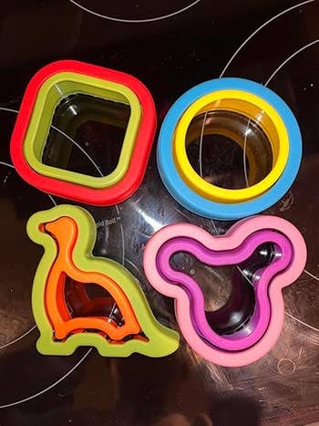 square, circle, dinosaur, and Mickey Mouse shape