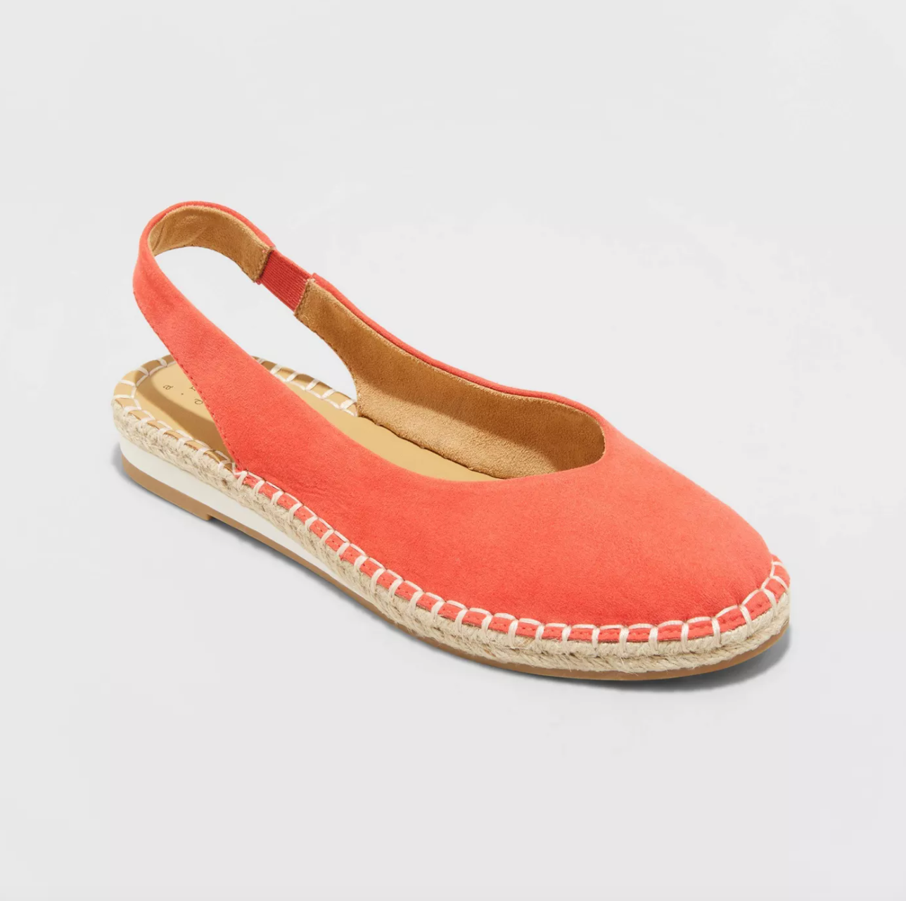 rounded toe sling-back espadrilles in orange