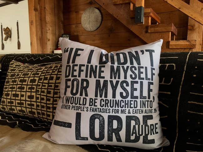 Decorative pillow with inspirational quote by Audre Lorde