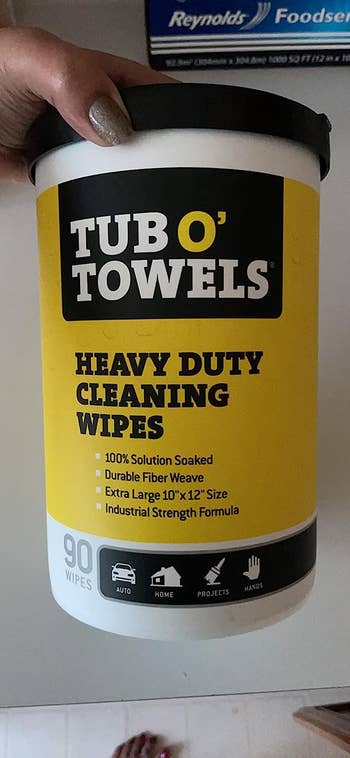 towels in a tube container 