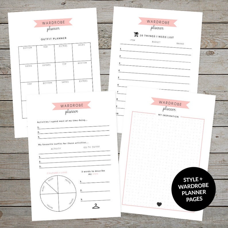 the four planner pages