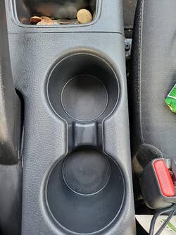 the same cup holders with all the crumbs cleaned away with the gel