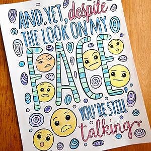 Humorous artwork with text: