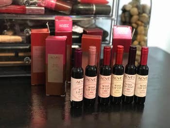 the wine bottle lip stains