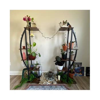 reviewer photo of two separate  arch-shaped plant stands