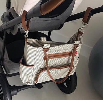 Reviewer image of bag hanging on stroller