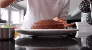 gif of cake being sliced with tool