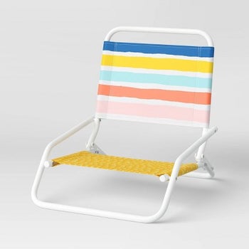 colorful striped patio chair