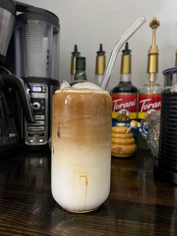 Reviewer photo of one of the cups with iced coffee in it