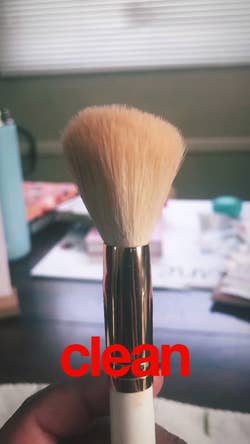 makeup brush cleaned