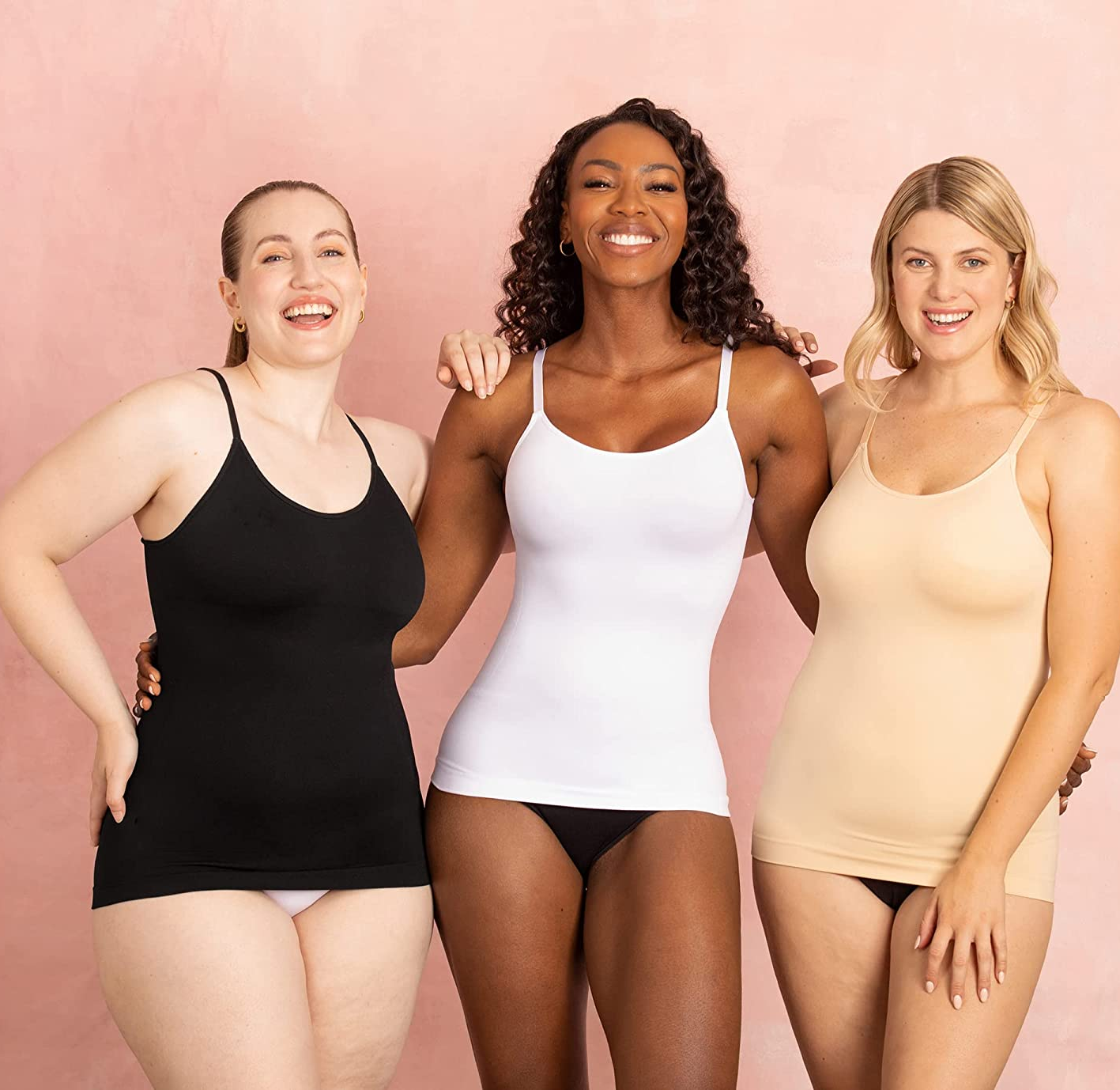 Women's Plus Size Tummy Control Shapewear Tank Tops Solid Color