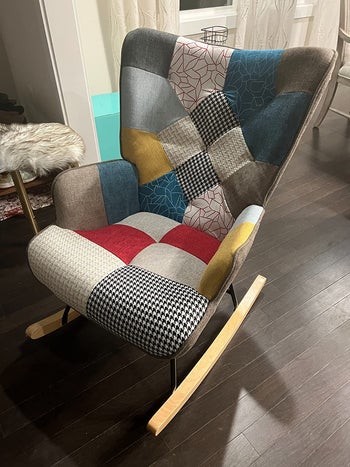 reviewer photo of patchwork rocking chair