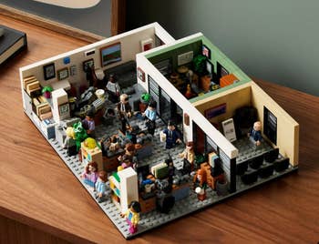 the entire set of the office with characters and furniture in lego form