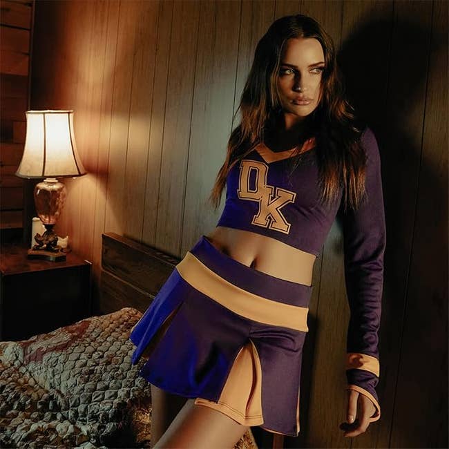 Person successful  a modern   cheerleader-style outfit with 