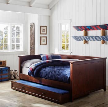 espresso wood daybed trundle