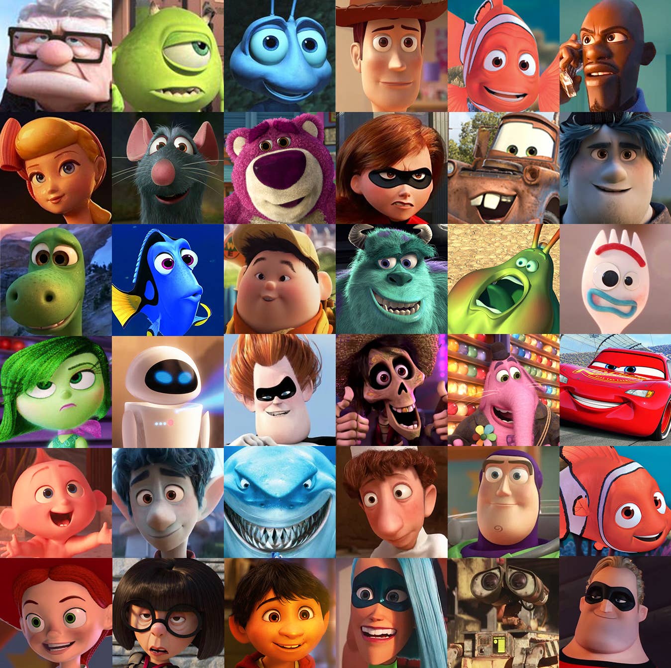 disney pixar movie characters