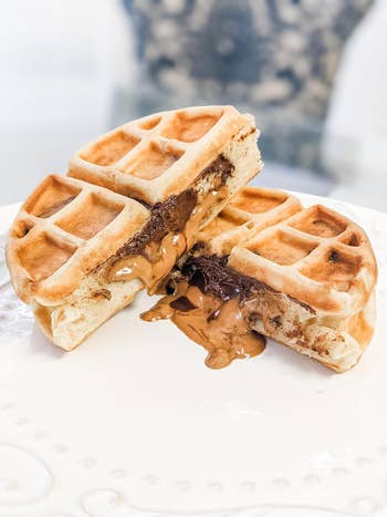 reviewers waffle stuffed with peanut butter and chocolate