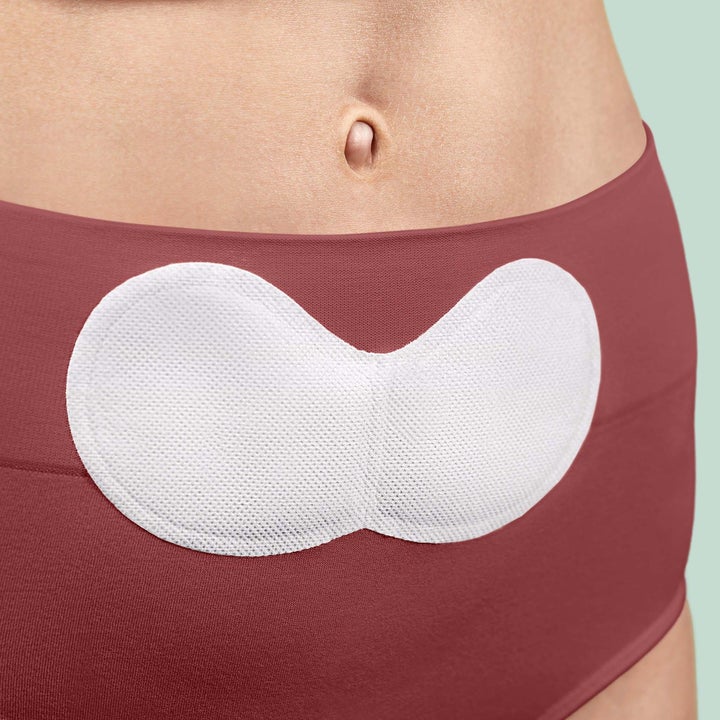 a model wearing the patch on their lower stomach