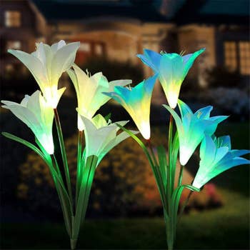 the blue and white option of the led Lilly flowers