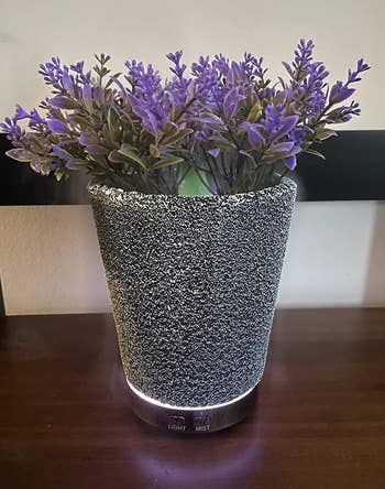 a reviewer photo of the diffuser decided to look like potted lavender 