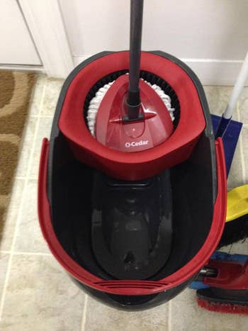 a spin mop in a bathroom