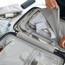 interior photo of pockets in suitcase