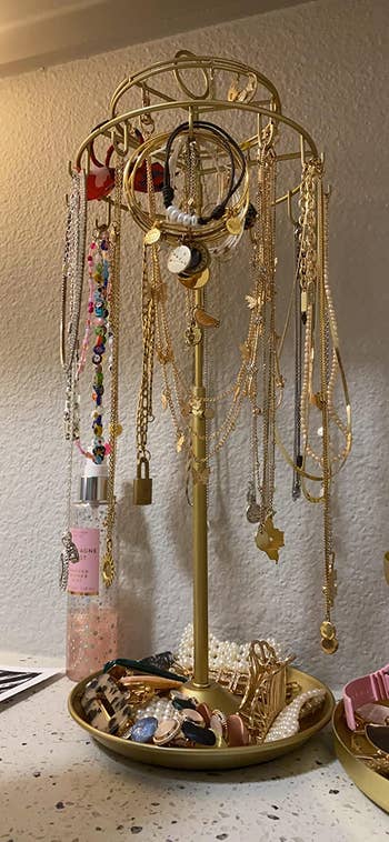 reviewer photo of spinning jewelry tree 
