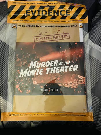 Evidence container  with a detective crippled  titled 