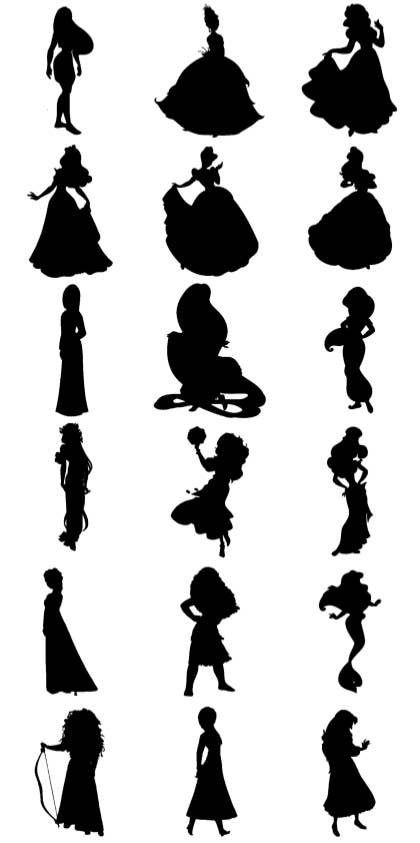 disney princess silhouette printables