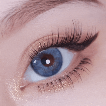 Video of model's eye with product inside blinking
