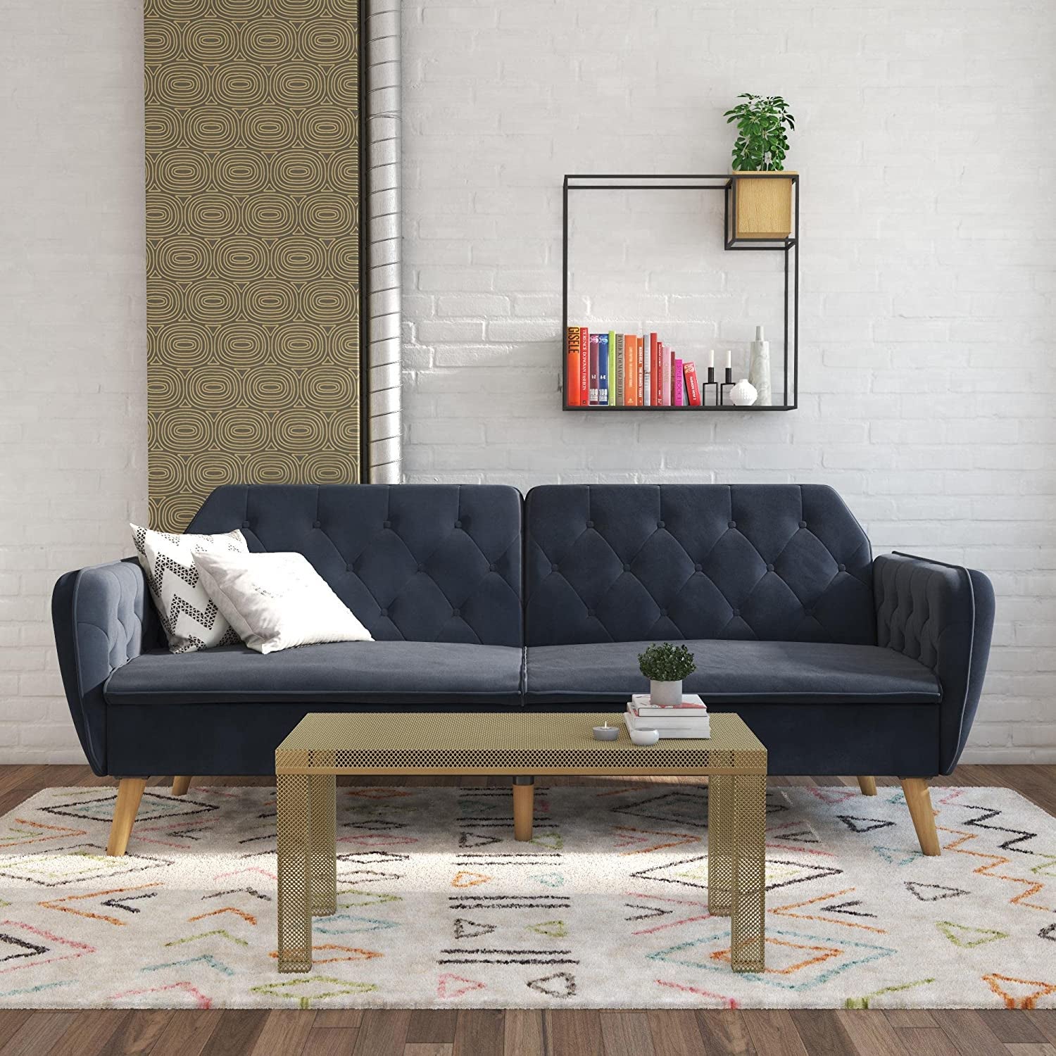 The blue velvet futon