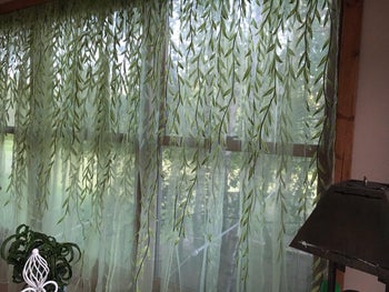 Reviewer's curtain hanging in living room