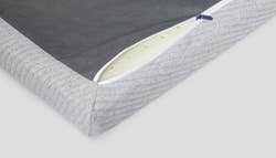 the underside of a mattress topper, unzipped