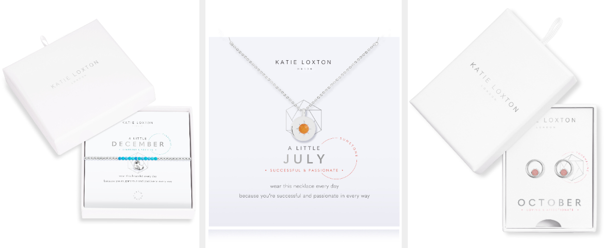 Three images of a blue bracelet, yellow necklace, and pink earrings