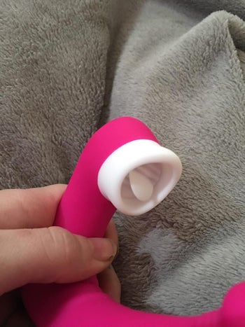 Close-up of tongue element of sex toy