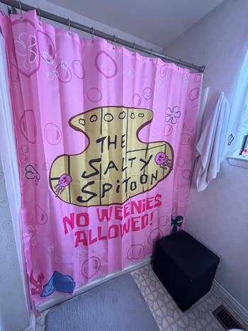 reviewer's shower curtain with 