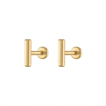 bar earrings showing flatback