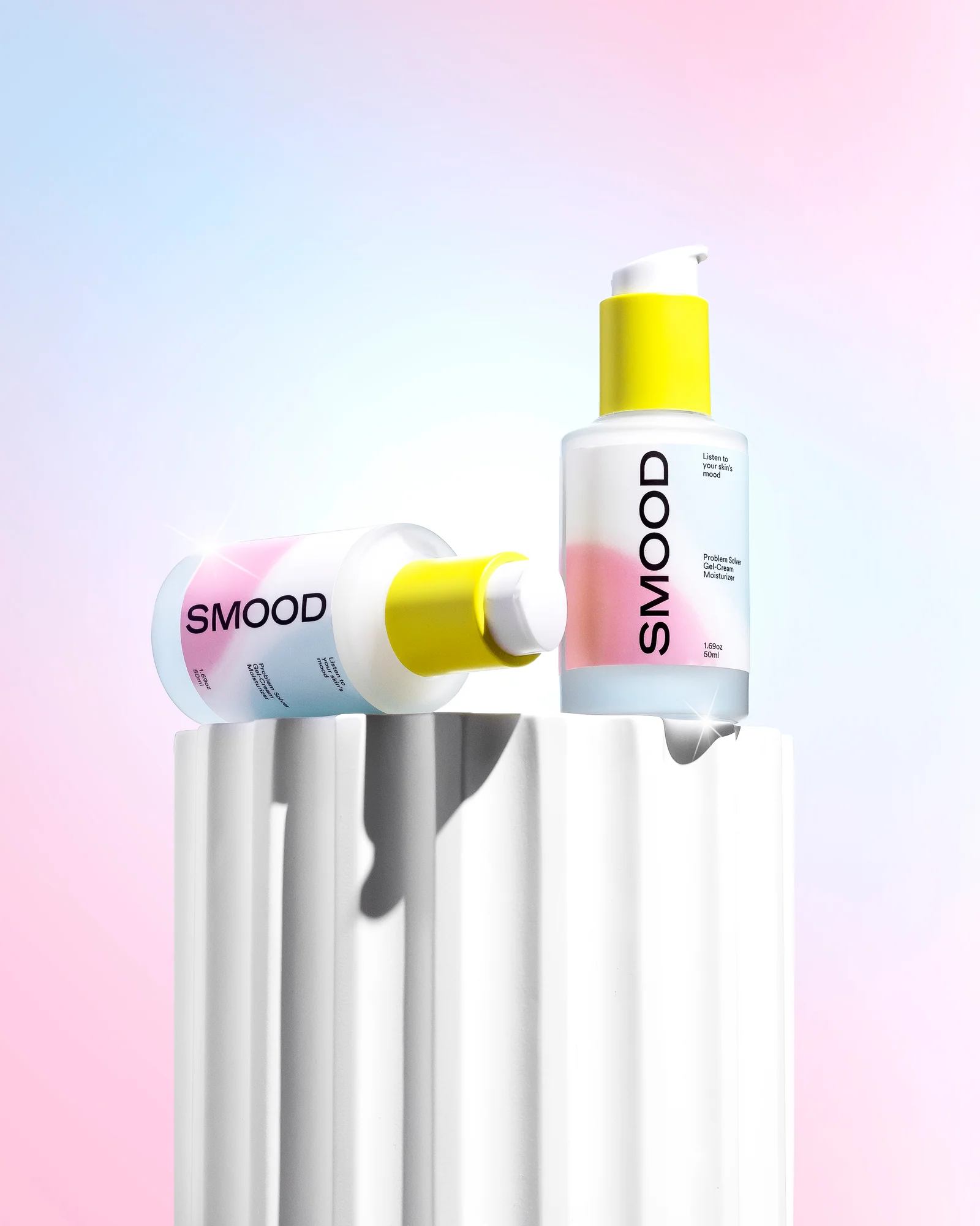 Skincare products labeled 
