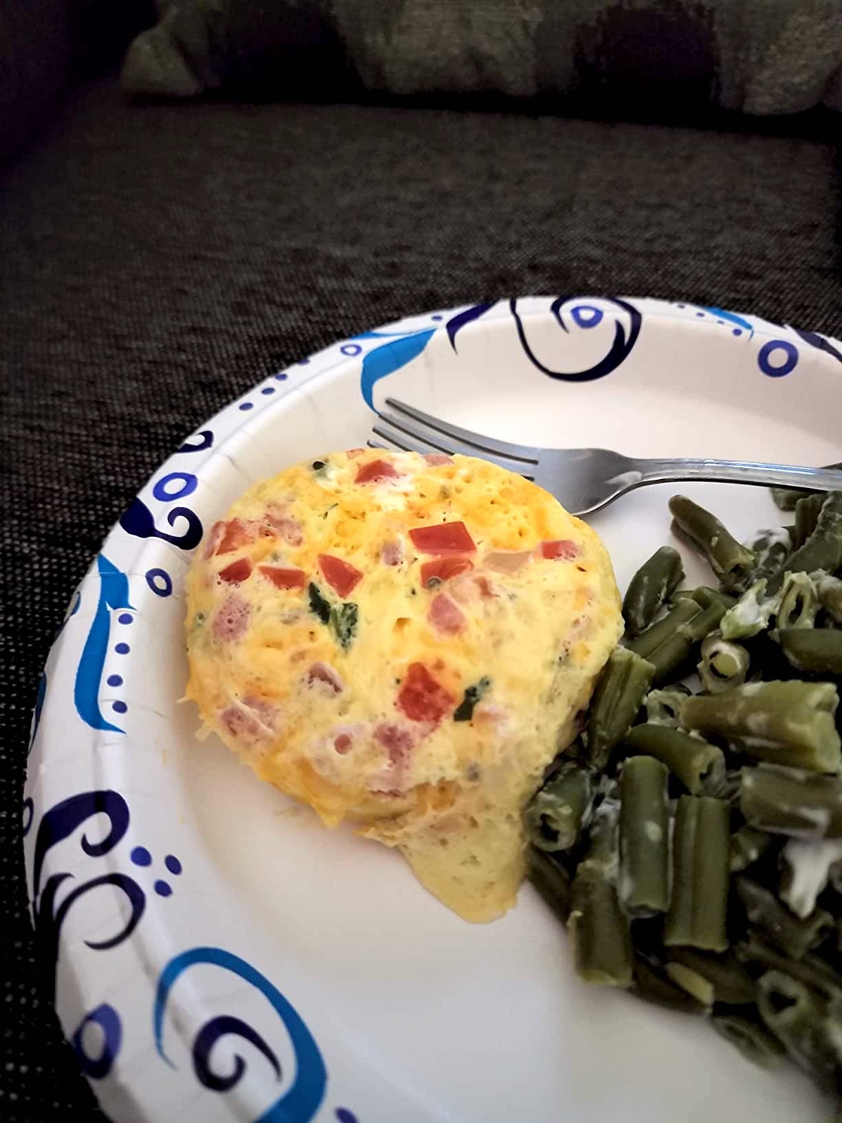 reviewer's plate with omelet on plate
