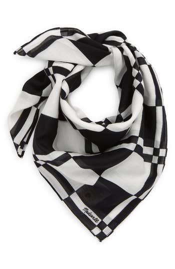 black and white check bandana