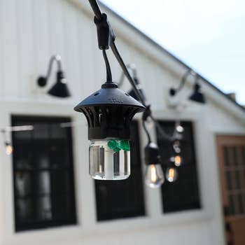 Outdoor drawstring  lights and an insect trap bent  extracurricular  a house, creating a cozy and pest-free ambiance perfect  for backyard gatherings