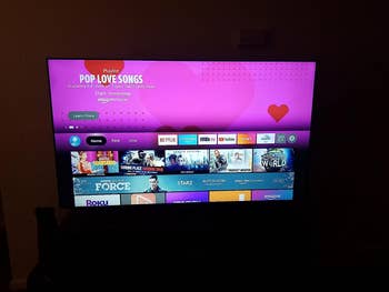 Home page of Fire TV displaying streaming services 