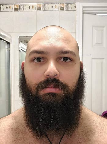 a reviewer's beard after straightening 