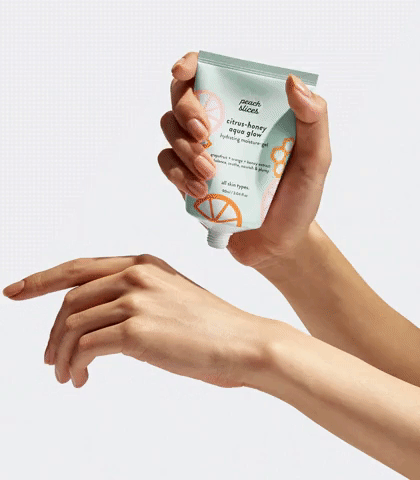 GIF of model applying the moisturizer to their hand